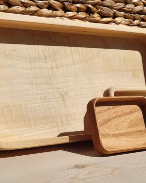 Versatile Hardwood Serving and Catch-All Trays