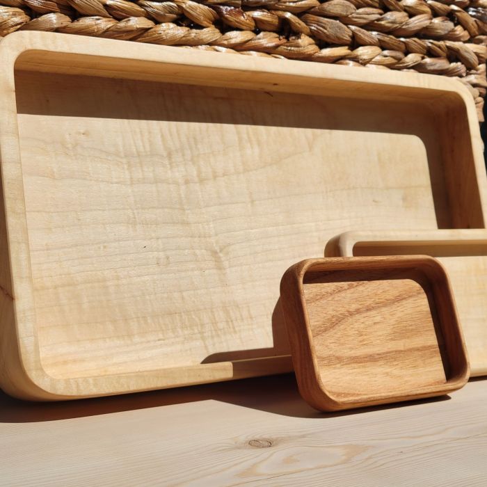 Versatile Hardwood Serving and Catch-All Trays